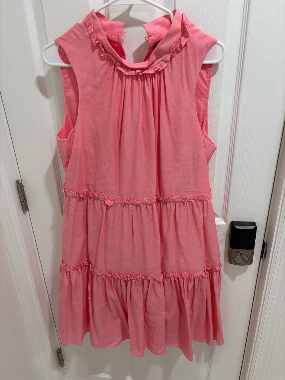 Woman’s Pink Ruffle Tiered Dress
